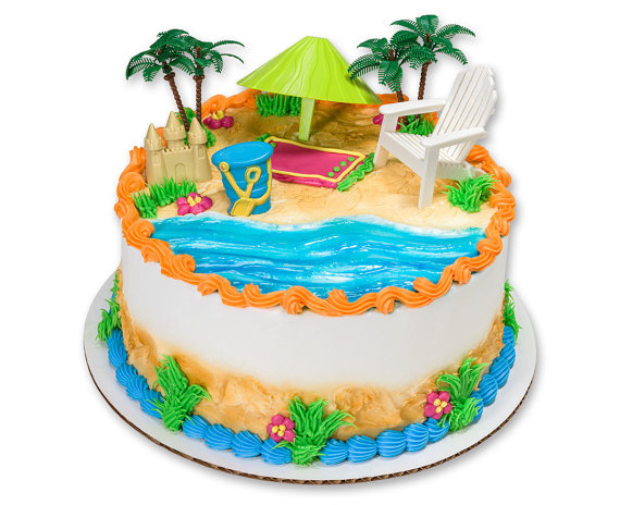 Beach Theme Birthday Sheet Cakes Beach Theme Birthday Sheet Cakes