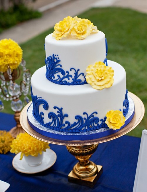 12 Wedding Cakes That Are Blue And Yellow Photo Blue And Yellow