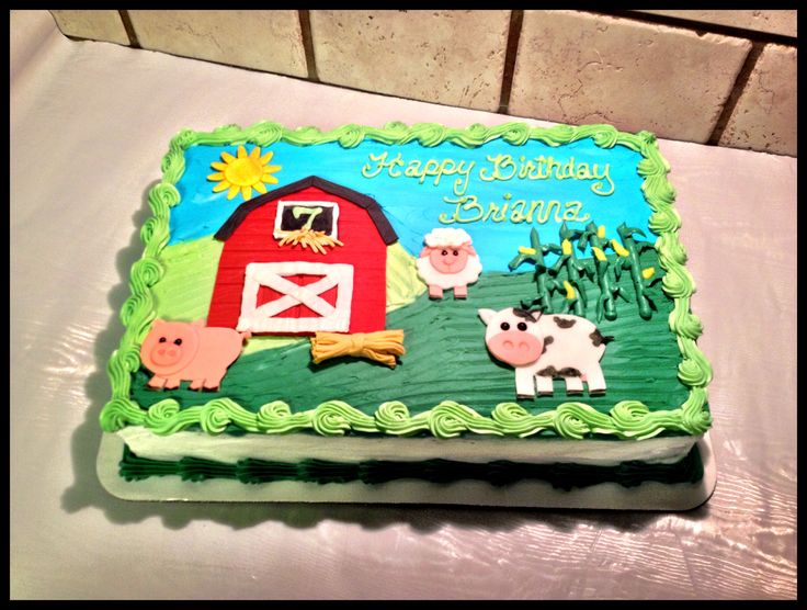 Farm Animal Birthday Sheet Cakes Farm Animal Birthday Sheet Cakes