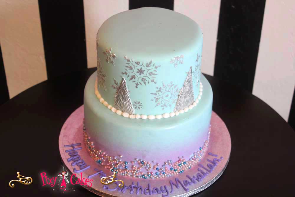 Frozen Blue and Purple Birthday Cakes Frozen Blue and Purple Birthday Cakes