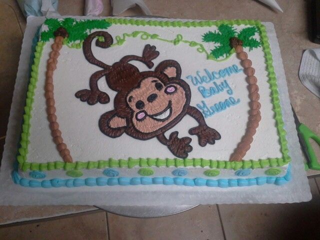 7 Photos of Monkey Shower Sheet Cakes 7 Photos of Monkey Shower Sheet Cakes