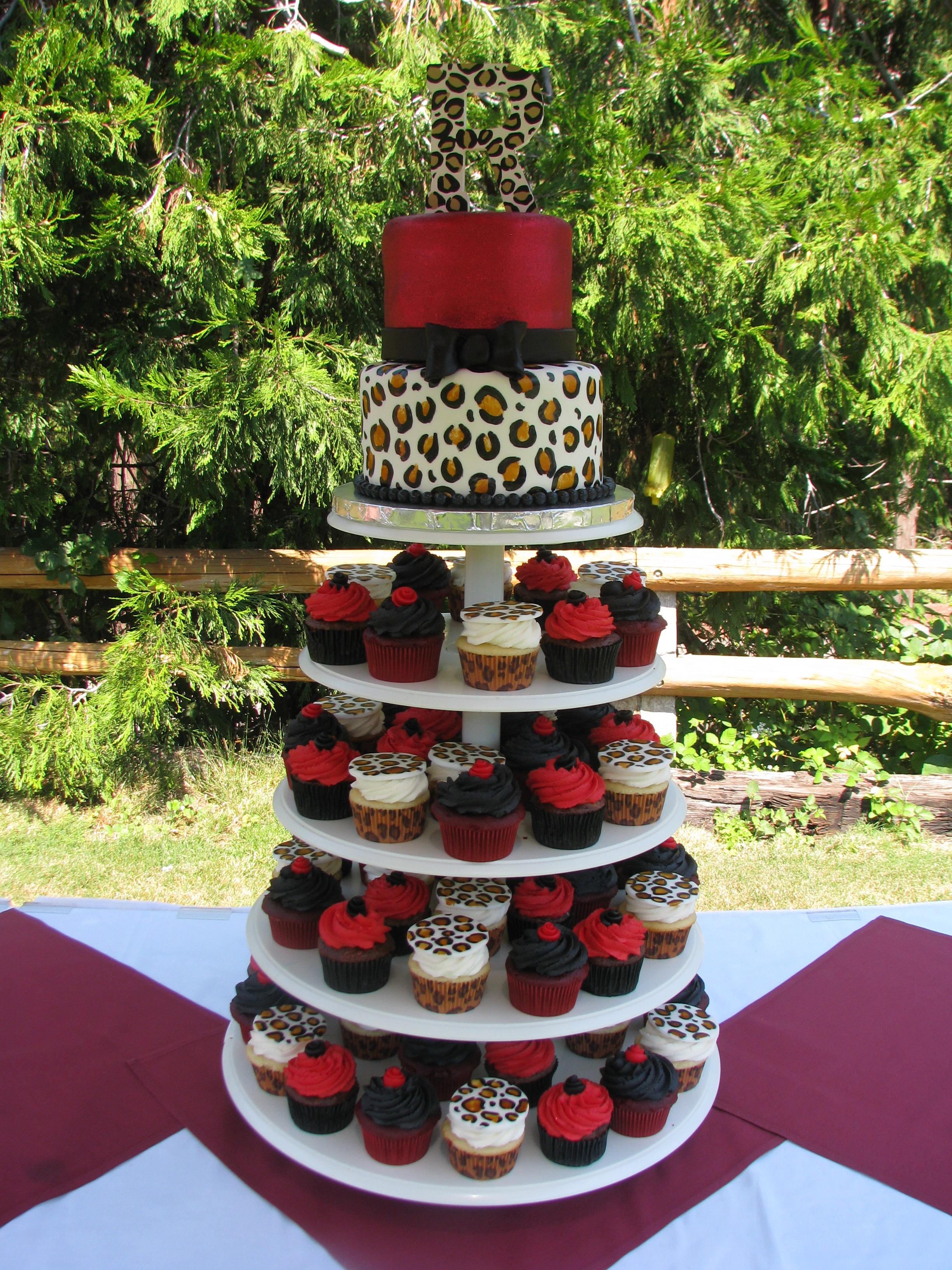 Red Leopard Print Wedding Cake Red Leopard Print Wedding Cake