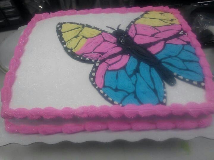 Sheet Cake with Butterflies Sheet Cake with Butterflies