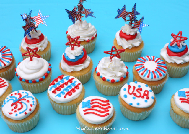 Cute Fourth of July Cupcakes