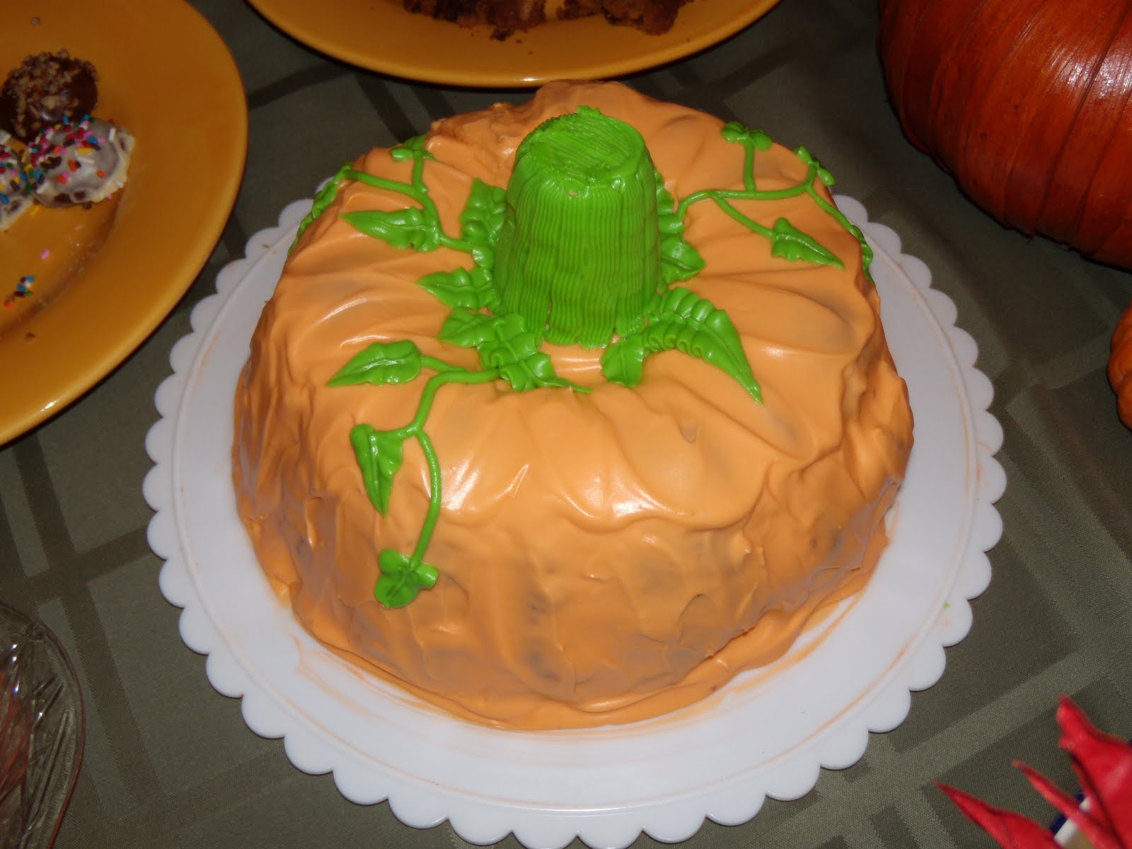 Decorated Pumpkin Bundt Cake