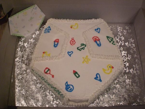 Diaper Shaped Baby Shower Cake Diaper Shaped Baby Shower Cake