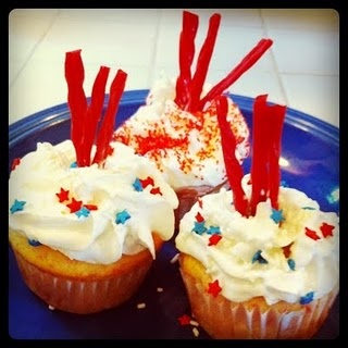 Fourth of July Firecracker Cupcakes