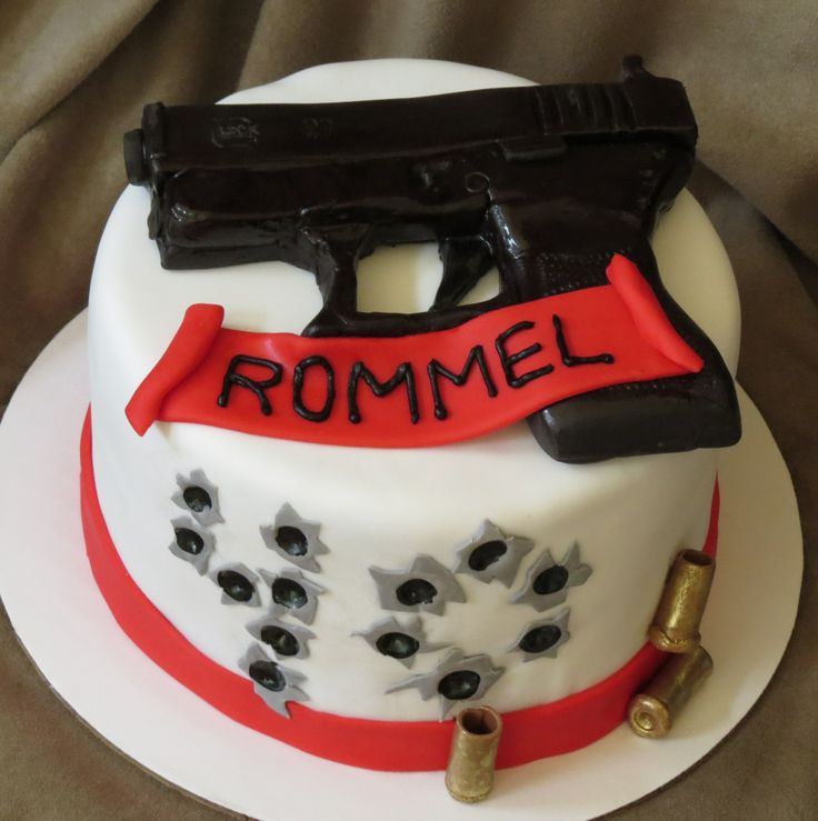 Happy Birthday Gun Cake