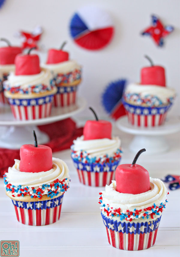 July 4th Firecracker Cupcake Ideas