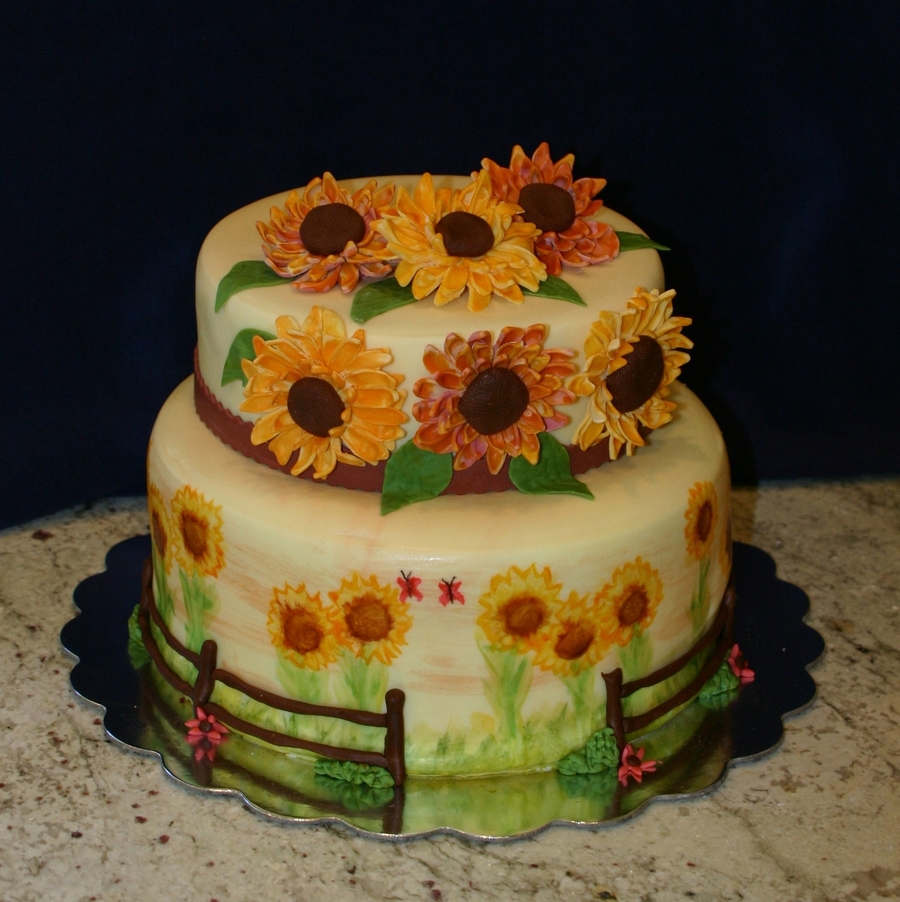 Sunflower Bridal Shower Cake Sunflower Bridal Shower Cake