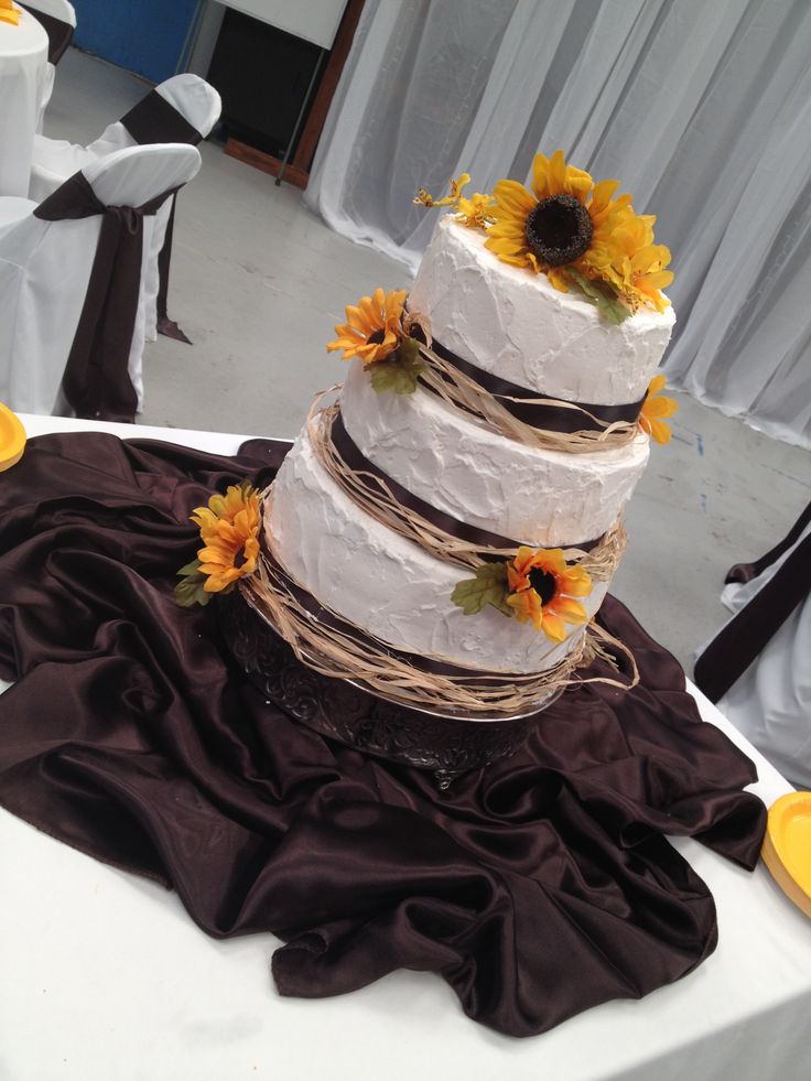 Sunflower Rustic Bridal Shower Cake Sunflower Rustic Bridal Shower Cake