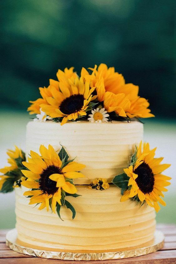 Sunflower Wedding Cake Sunflower Wedding Cake