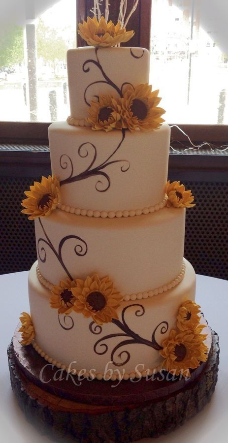 Sunflower Wedding Cake Sunflower Wedding Cake