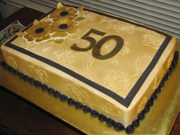13 Images 50th Birthday Sheet Cakes In Gold Photo 50th Birthday