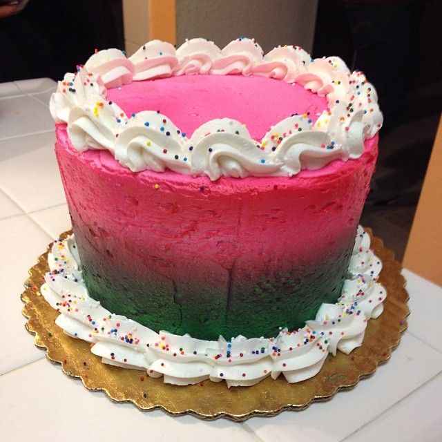 Aka Pink and Green Birthday Cake