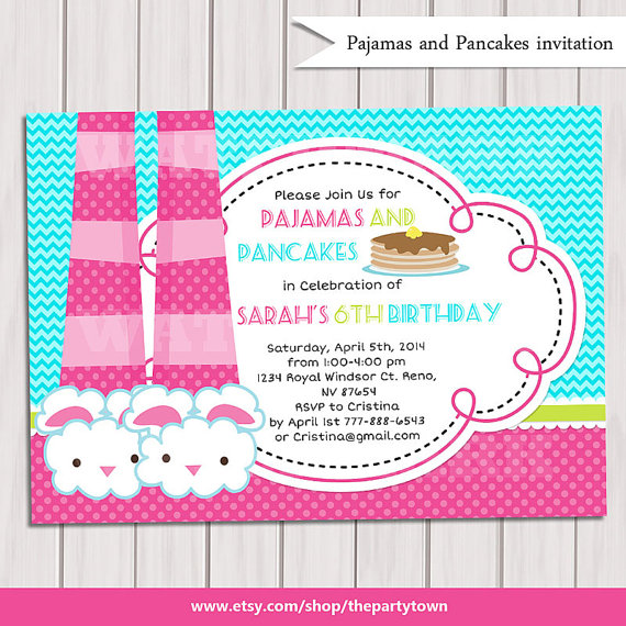 Pancakes and Pajamas Party Invitations Free Pancakes and Pajamas Party Invitations Free