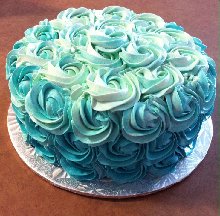 Teal Rosette Cake Teal Rosette Cake