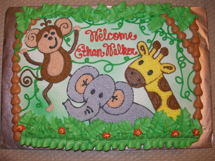 Jungle Baby Shower Sheet Cakes Jungle Baby Shower Sheet Cakes