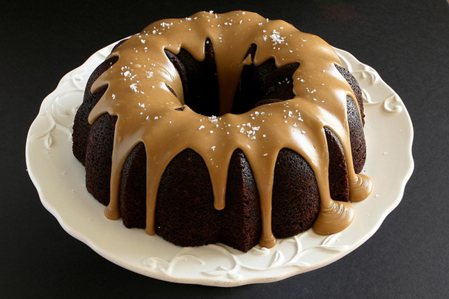 Chocolate Caramel Cake with Glaze