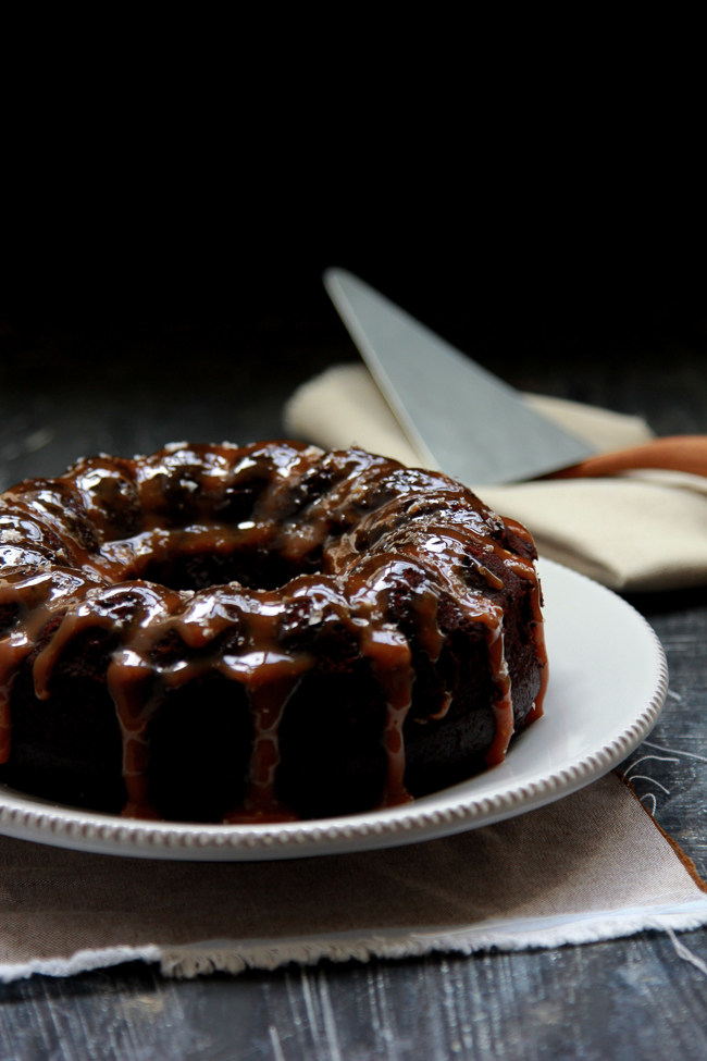 Chocolate Salted Caramel Bundt Cake