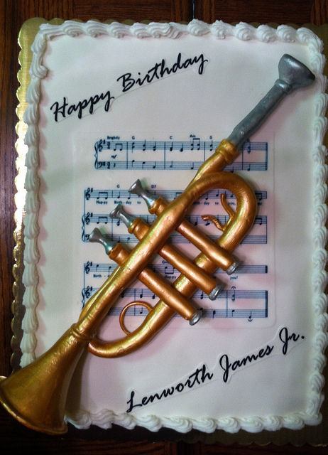 9 Photos of Trumpet Sheet Cakes 9 Photos of Trumpet Sheet Cakes