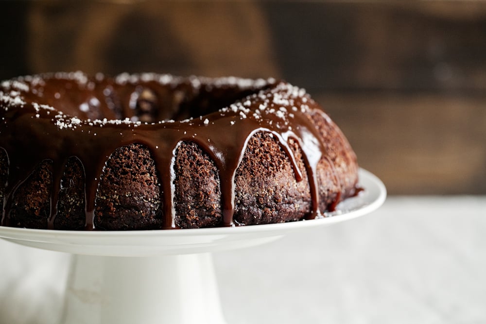 Salted Caramel Bundt Cake with Chocolate