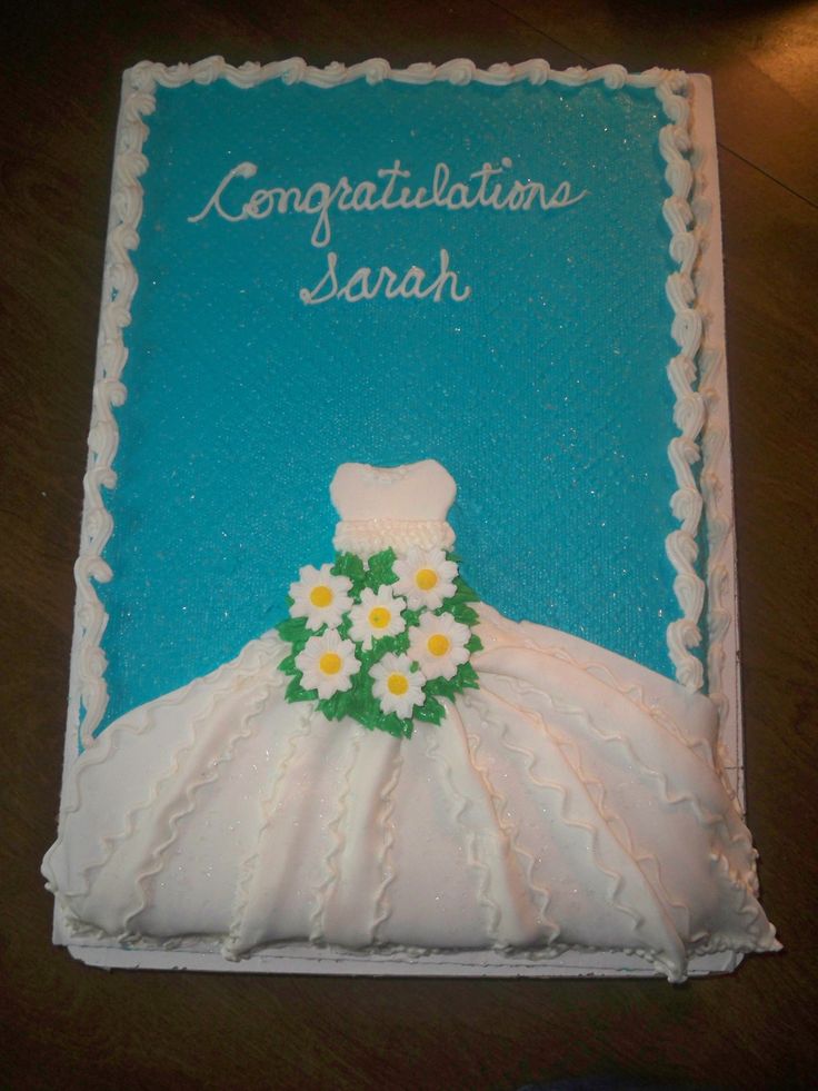 Wedding Shower Sheet Cake with Dress Wedding Shower Sheet Cake with Dress
