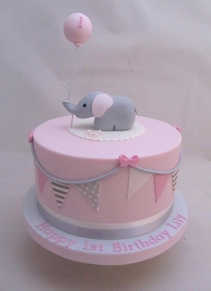 12 Cute For Birthday Cakes For Baby Girls Photo Little Elephant