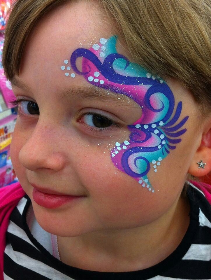 Heart Eye Face Painting Design