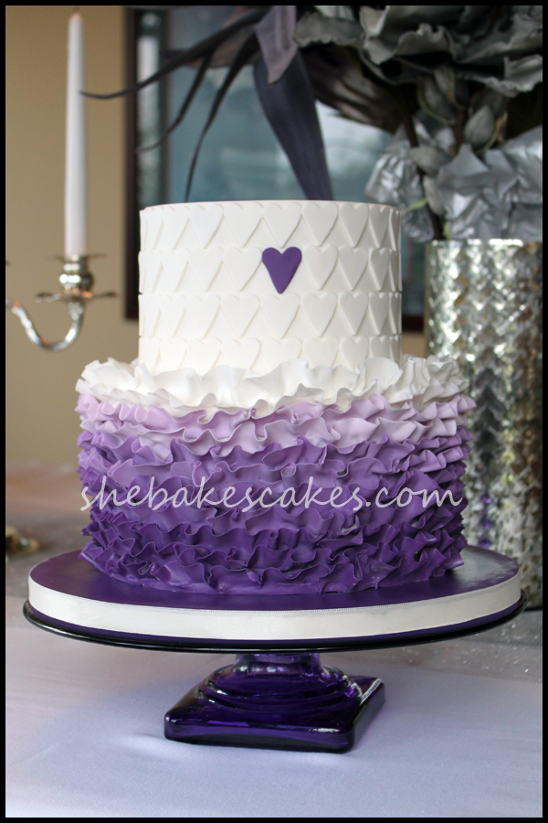 Purple Ombre Bridal Shower Cake Purple Ombre Bridal Shower Cake
