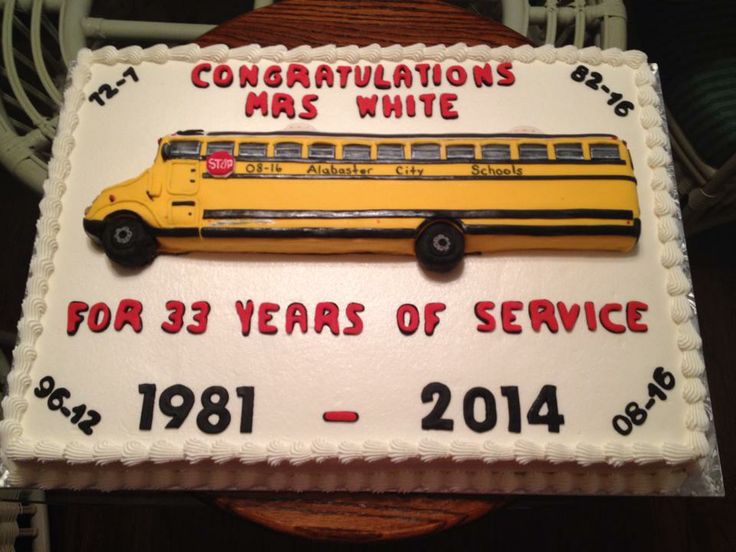 School Bus Driver Retirement Cake School Bus Driver Retirement Cake
