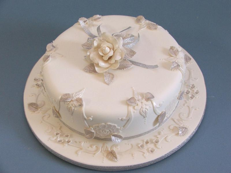6 Single Layer English Wedding Cakes Photo One Cake Simple One Tier Wedding Cakes