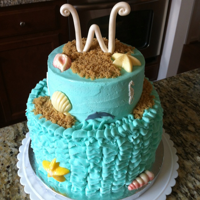 Beach Theme Bridal Shower Cake Beach Theme Bridal Shower Cake