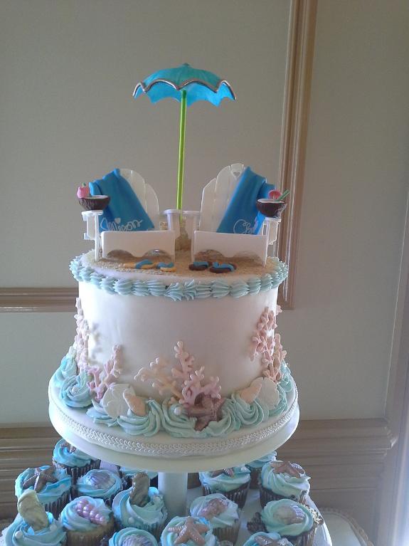 Beach Themed Bridal Shower Cake Beach Themed Bridal Shower Cake