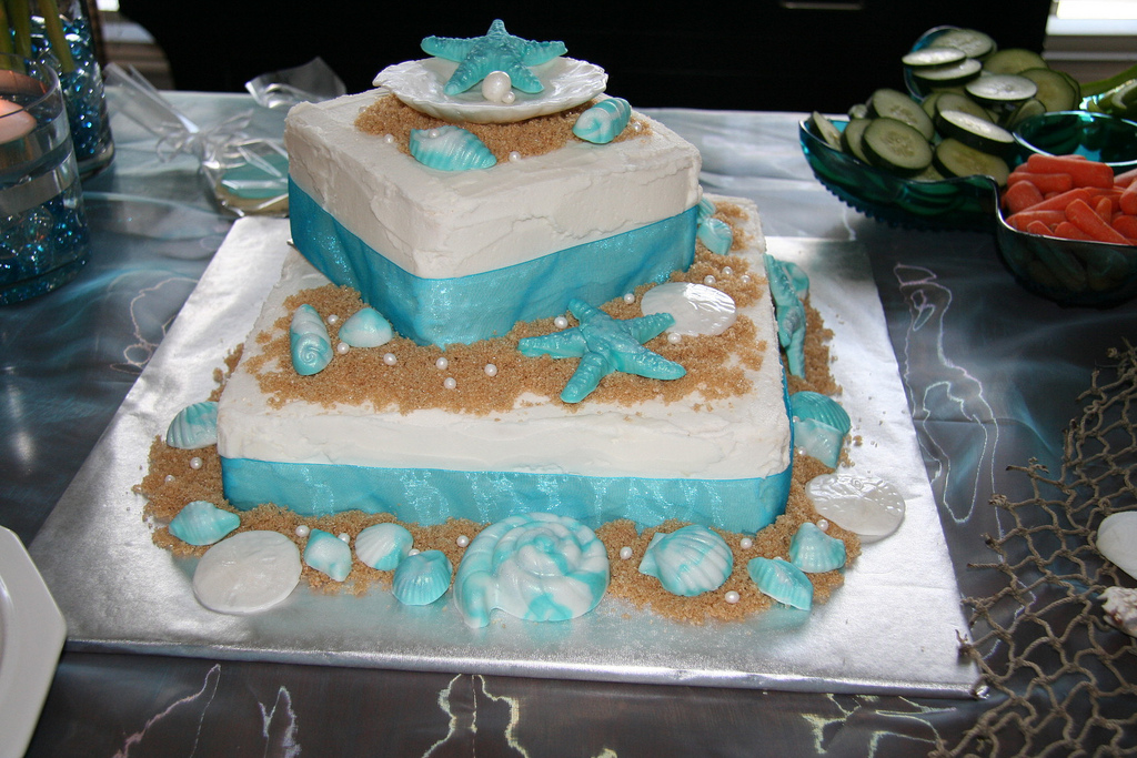 Beach Themed Bridal Shower Cake Beach Themed Bridal Shower Cake