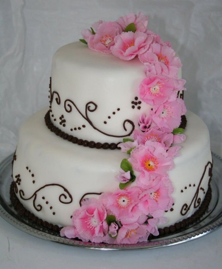 Bridal Shower Cake with Flowers Bridal Shower Cake with Flowers