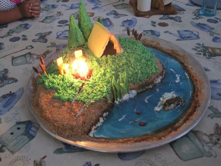 Camping Birthday Cake