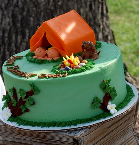 Camping Birthday Party Cake