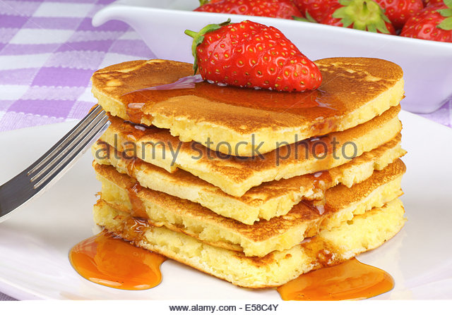 Heart Pancakes and Syrup Heart Pancakes and Syrup