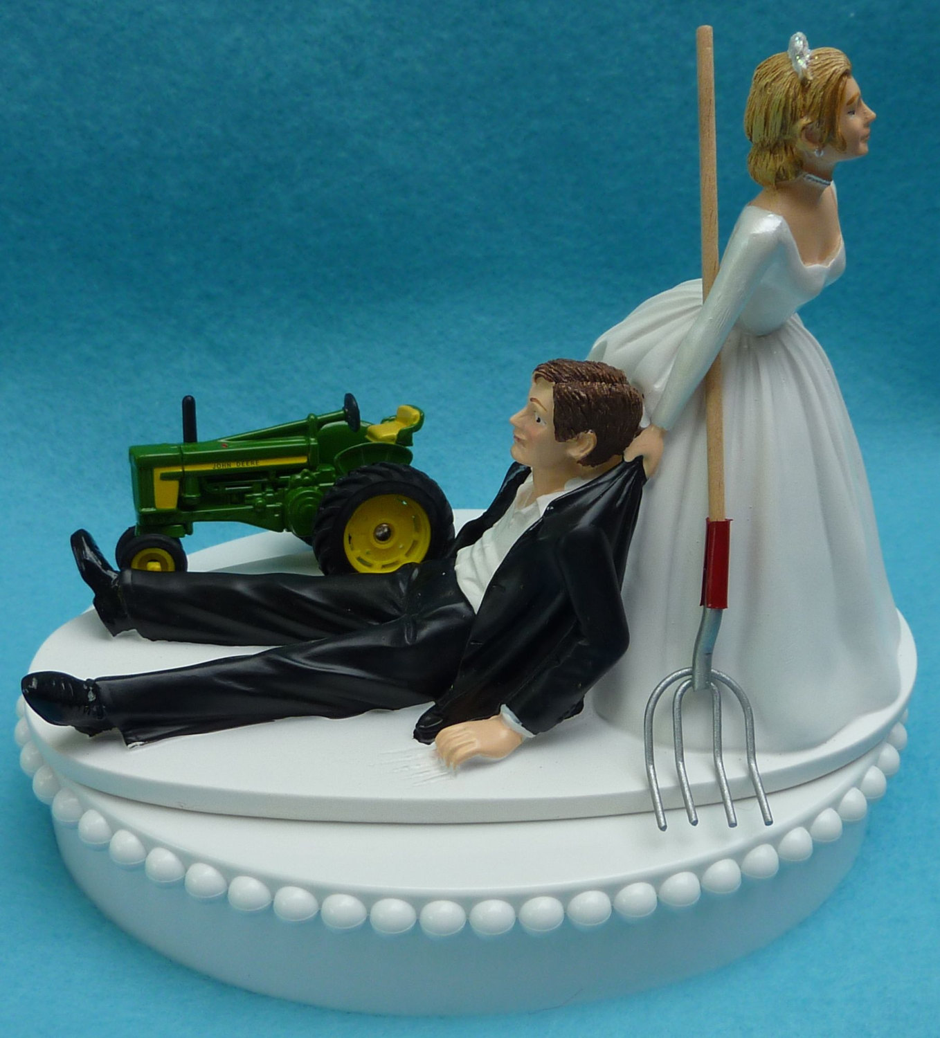 John Deere Tractor Wedding Cake Toppers