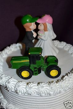 John Deere Tractor Wedding Cake Toppers