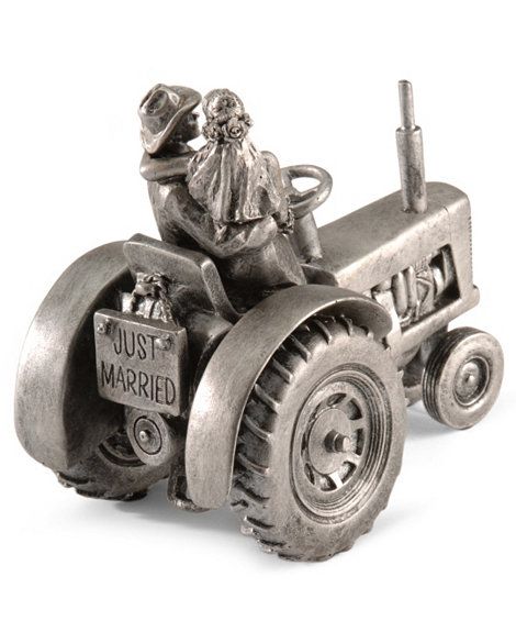 Just Hitched Tractor Wedding Cake Topper