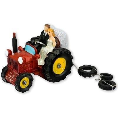 Red Tractor Wedding Cake Topper