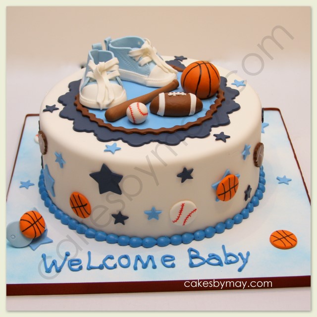 Sports Baby Shower Cake Sports Baby Shower Cake