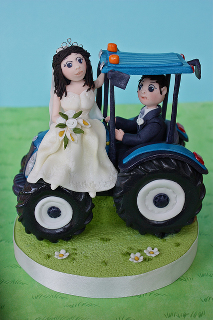 Tractor Wedding Cake Topper
