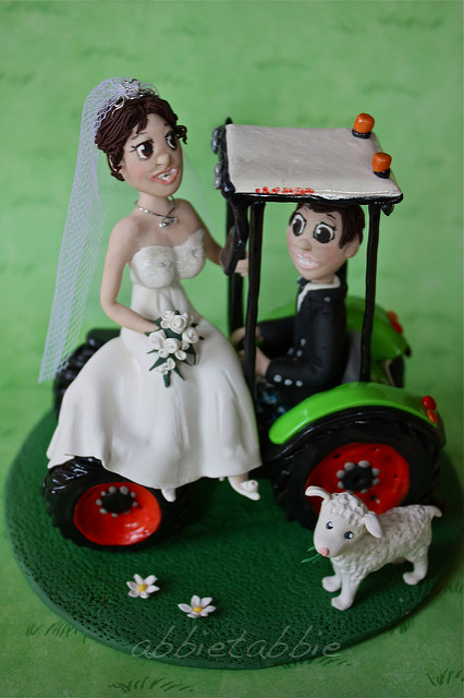Tractor Wedding Cake Topper