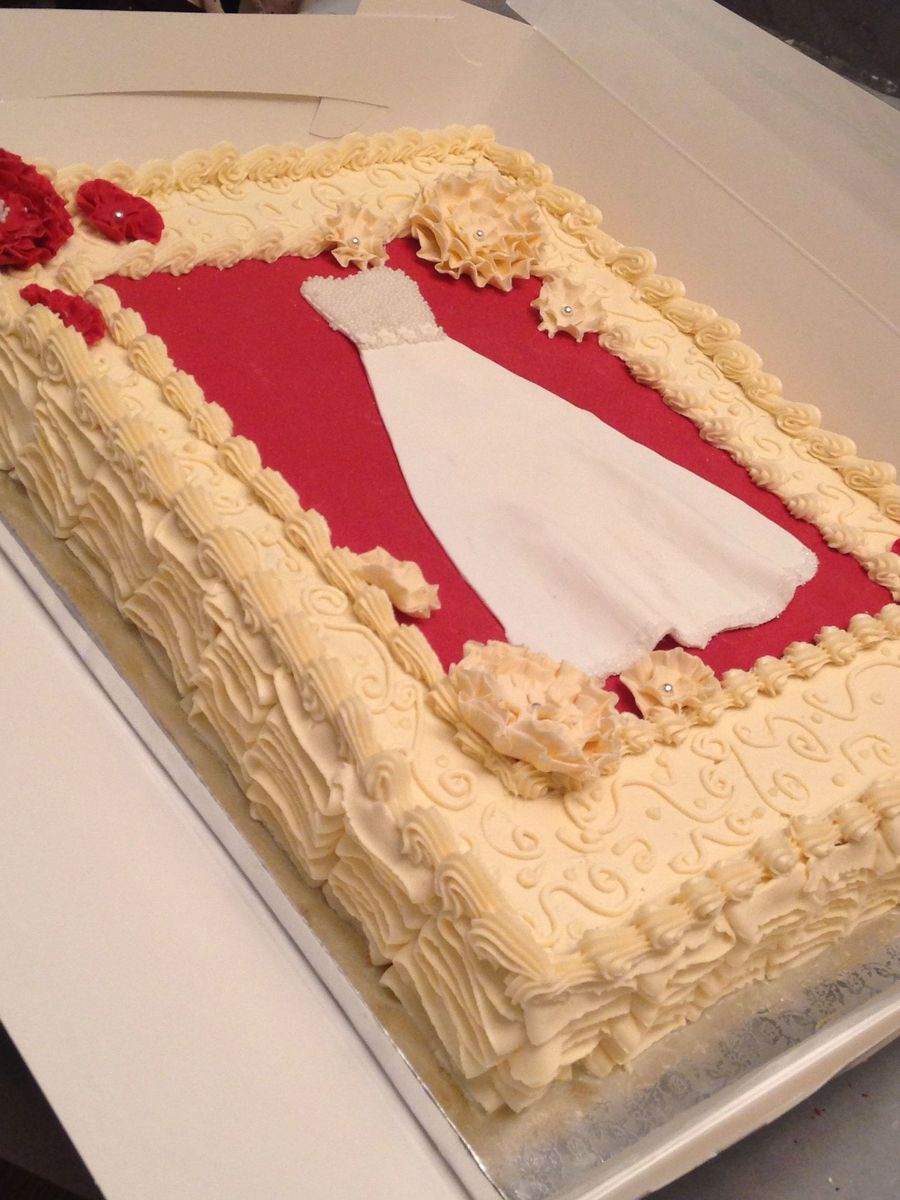 Vintage Bridal Shower Sheet Cake Vintage Bridal Shower Sheet Cake