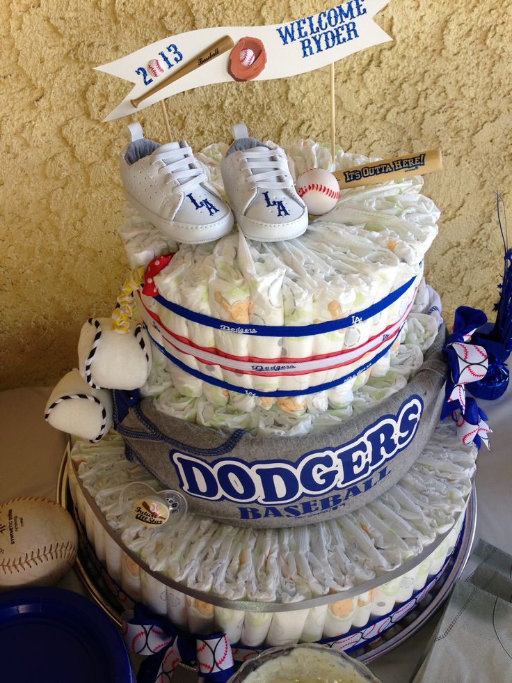 Baseball Baby Shower Diaper Cake