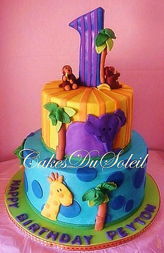 Jungle Animal Theme Cake Jungle Animal Theme Cake