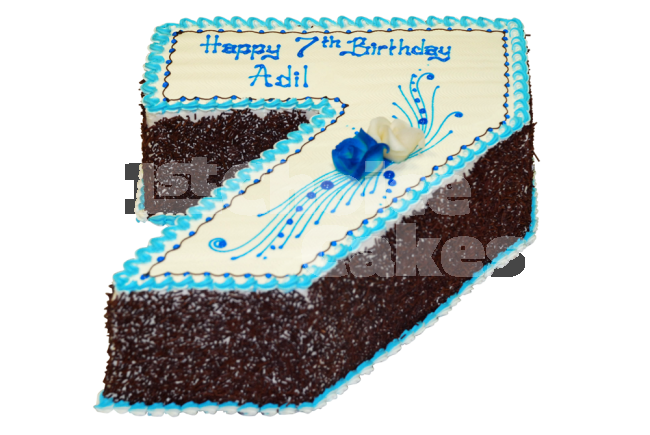 Number 7 Shaped Birthday Cake Number 7 Shaped Birthday Cake